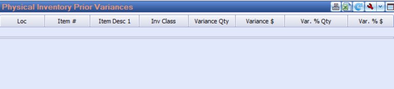 The Physical Inventory Prior Variances report